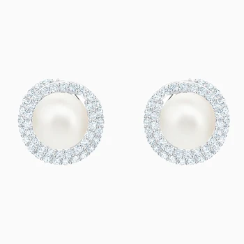 Moda Bijuterii SWA Nou INIȚIAL Cercei Străpuns Fermecător Linie Model de Cristal Pearl Feminin Sălbatice Bijuterii Cadou Romantic