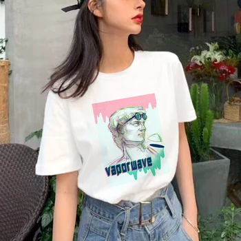 Harajuku Ullzang Epocă Estetic ' 90 Moda T-Shirt pentru femeie T-shirt Graphic desen Animat Amuzant Tricou Streetwear Topuri Tee de sex Feminin