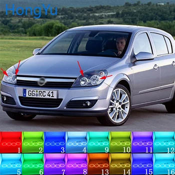 Faruri Multi-color RGB LED Angel Eyes Inel Ochi DRL RF Control de la Distanță pentru Opel Astra H NON proiector 2007 - 10 Accesorii
