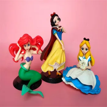 Disney Alice Alba ca Zapada, Ariel Printesa Anime Cifrele de Acțiune de 10-22cm Printesa Disney Figurine Jucarii PVC Model de Păpuși Jucarii pentru Copii