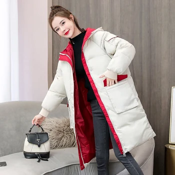 Geaca de iarna femei 2021 noua moda femeie caldă parka din bumbac captusit cu gluga 5 culoare solidă femei sacou haina uza femme veste