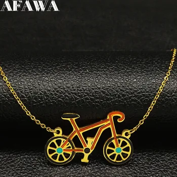 2021 Sport Email din Oțel Inoxidabil Lanț Colier Femei de Culoare de Aur de Biciclete Coliere Pandantive Bijuterii collier femme N18614