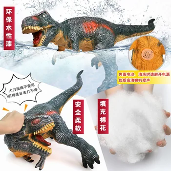 De mari Dimensiuni Dinozaur Rechin Model de Jucării pentru Copii Tyrannosaurus Rex Moale Marionete Animale Velociraptor Jurassic Lumi Copiii Cadou