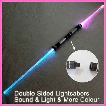 Sabia de Inducție de Schimbare a Culorii Retractabil Sabie cu Laser Două Într-Una Luminoasă cu Led-uri Rod Flash Sabie de Jucărie pentru Copii