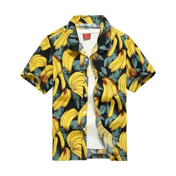 Barbati Casual Maneca Scurta Beach Cămașă Hawaiană Vară Tropical Imprimare Buton Jos Tricouri Barbati Plus Dimensiune S-5XL camisa masculina