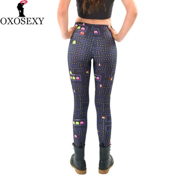 Moda Nou Labirint Tipărite Pacman talie inalta Femei Jambiere Skinny Lungi leggins femei pantaloni Fitness legging pentru femei leggins 187