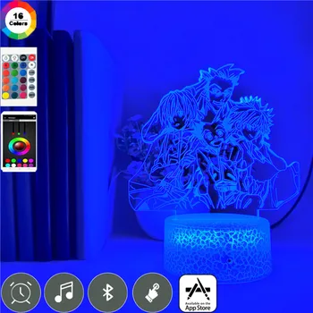 Hunter X Hunter 3D LED Lumina de Noapte Fotografie de Grup Anime Dormitor Noptieră Vizuale Acasă Decorare Masă Lampă cu Difuzor Bluetooth