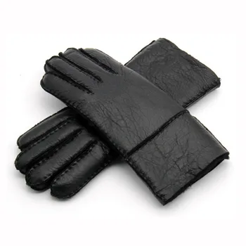 Nouă Bărbați de Iarnă Mănuși de Cald Reale de Oaie Blană, Mănuși pentru Bărbați Termică Blană de Capră de Cașmir Real din Piele Piele de Zăpadă Mănuși Manual