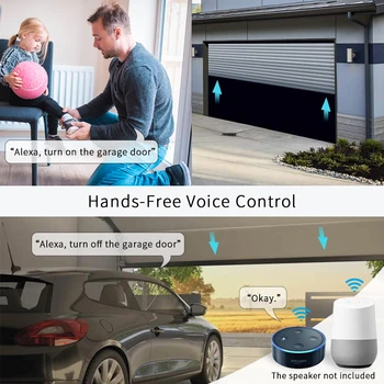 Tuya de Viață Inteligentă WiFi Usa de Garaj Controler de Deschidere cu 3-Buton RF Remote Control Vocal Alexa Amazon, Google Acasa Nu Hub Nevoie