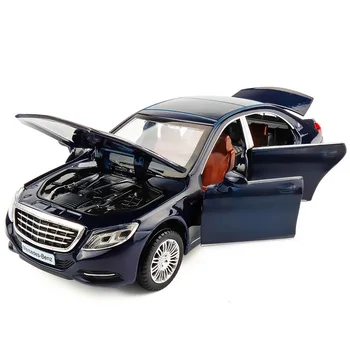 1/32 S600 Modele Turnat Sub Presiune Masina De Metal De Modele De Simulare Mare De Vehicule De Jucărie Cu Muzică Ușoară 6 Uși Pot Fi Deschise Cadouri Pentru Copii