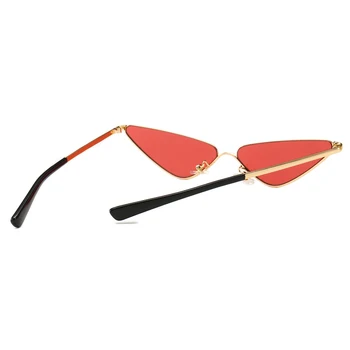 Kachawoo Metal ochelari de Soare Ochi de Pisica de sex Feminin Semi-fără ramă Roșie Îngustă Mici Ochelari de Soare Pentru Femei Stil Retro UV400