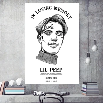 NOOG Lil Peep Arta de Perete Poster de Perete Imagini Hiphop Postere Si Printuri Panza Pictura Panza Printuri Pentru Nordic Living Decorul Camerei
