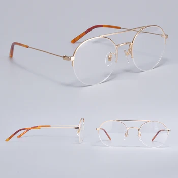 Italian Brand de Lux Rotund optic ochelari cadru GG0682OA Metal de înaltă calitate, baza de Prescriptie medicala Ochelari cadru pentru femei barbati