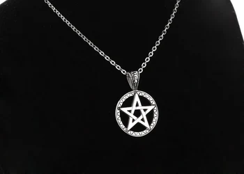 Din Oțel Inoxidabil Pentagrama Pentagrama Pandantiv Pegan Wicca, Vrăjitoare Medieval Gotic Colier Barbati Cadouri Bijuterii