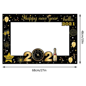 2021 An Nou Fericit photo booth Cadru hârtie foto recuzită decoratiuni de Craciun pentru casa de anul nou foto elemente de recuzită pentru Acasă Noel