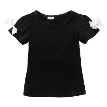 Fete pentru copii Haine cu Maneci Scurte Seturi Topuri tricouri Solid Floare Minge de Mini-Fuste Haine Seturi 1-6Y 2 buc