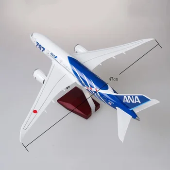 1/130 Scară 47cm Avion 787 B787 Dreamliner Aeronave Japonia ANA companiile Aeriene Model W Lumina Roțile trenului de aterizare turnat sub presiune Rășină Avion