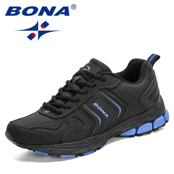BONA 2021 Noi Designeri Respirabil Rularea Pantofi Barbati Sport în aer liber Pantofi de Acțiune Adidași din Piele de Om Jogging, Mersul pe jos Încălțăminte