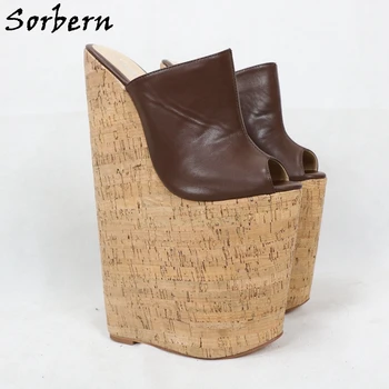 Sorbern 12 Inch Extreme Toc Catâri Femei Pantofi Crok Pene Platforma Open Toe Slip Pe Transfer Fete Travestit Diapozitive 2020