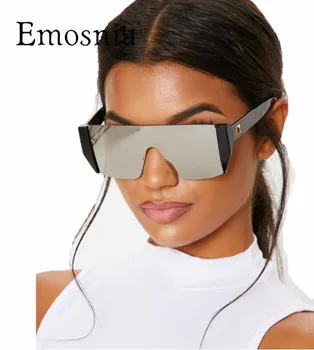 Supradimensionate Scut Pătrat ochelari de Soare Femei Plat Oglindă de Argint fără rame, Ochelari de Soare Designer de Moda Nuante Mare lunetă UV400 Cadou