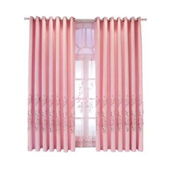 Roz de gradina Moderne 3D de înaltă calitate, brodate, perdele decorative pentru camera de zi, cu frumoase Voile Perdea pentru camera fetelor