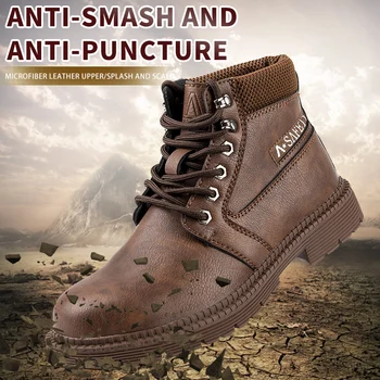 Barbati Nou cu bombeu de Oțel Cizme de Lucru de Siguranță Pantofi Casual Respirabil Pantofi în aer liber Anti-Puncție Și Confortabil Industrial, Cizme de Lucru