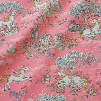 Jumătate De Metru Japoneză Kokka Oxford Tesatura De Bumbac Patchwork, Quilting Pânză Țesături Textile Pentru Cusut Un Unicorn