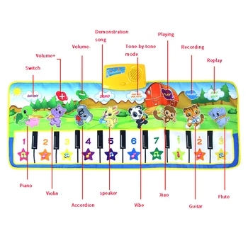 Muzica pentru copii Patura de Animale Pian Covor Muzical Pian Mat Părinte-copil Jucarii Copii Cadou de Craciun Muzica Pătură pentru Băieți și Fete