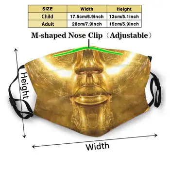 King Tut De Aur Gura Masca De Imprimare De Moda Reutilizabile Amuzant Pm2.5 Filtru De Gura Masca De Fata Masca Lui Tutankhamon Egiptul Antic