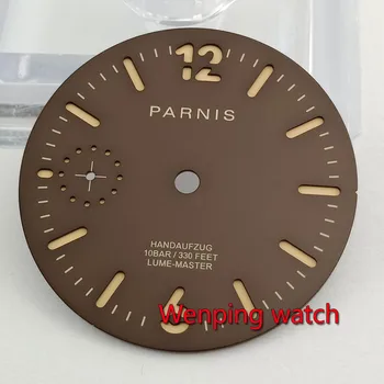 Parnis 35.4 mm maro cafea cadran de ceas se Potrivesc ETA 6497 pescăruș st3600 parte winding P910
