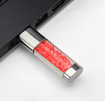Moda Diamond Logo-ul Personalizat de Cristal Cu LED-uri de Lumină de metal Unitate flash USB pen drive 8GB 16GB 32GB Bijuterii stick de memorie usb