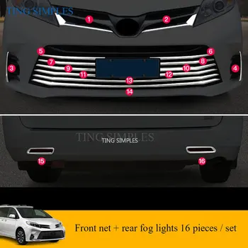 ABS CROMAT Mid-net benzi tapiterie bara fata decorative lampa de ceață modificarea accesorii speciale Pentru Toyota Sienna 2018 2019 2020