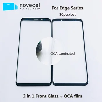10buc/lot Fața Exterioară Ecran de Sticlă cu OCA pentru margine Samsung S7 S8 S9 + Nota 8 9 Ecran Tactil Exterior Spart Inlocuire Sticla