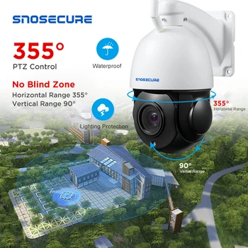 SNOSECURE 5MP 20X Zoom-ul HD CCTV IP Camera POE WiFi Impermeabil în aer liber, WiFi PTZ de Securitate Wireless IR Cam PTZ Speed Dome Onvif