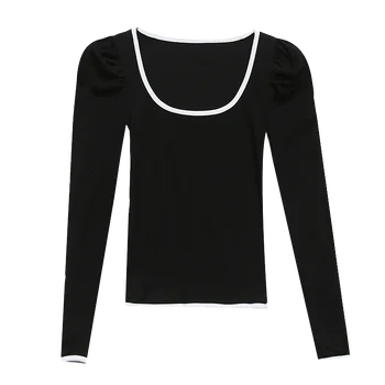 Noul T-Shirt Femei 2021 Camasi Maneca Lunga Camasa Casual cu Dungi de sex Feminin Tricouri Femei din Bumbac confort Camisa Feminina