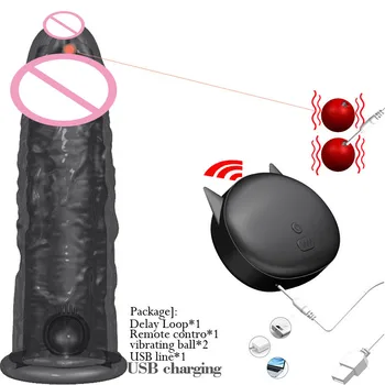 10 Frecvență Vibratoare Silicon Moale Inel Penis Control de la Distanță Impermeabil Mut G-spot Masturbari Masaj Stimulator Penis Lant