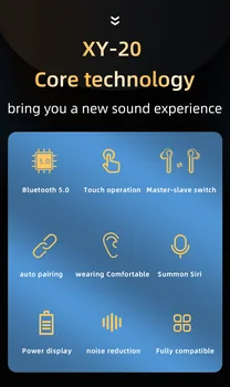 Touch Control Căști Căști fără Fir Bluetooth 5.0 Pentru iPhone Samsung Cu Microfon de Anulare a Zgomotului