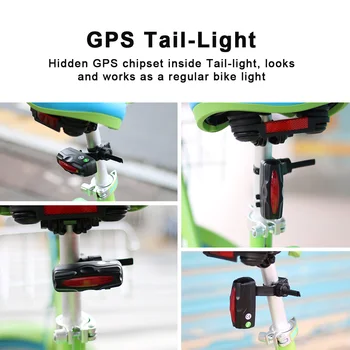 VJOYCAR Noi T19 Coada de Lampa Usor de Localizare Biciclete GPS Tracker Biciclete, Sistem de Alarma rezistent la apa 2600mAh Baterie Gratuit Software-ul de Urmărire