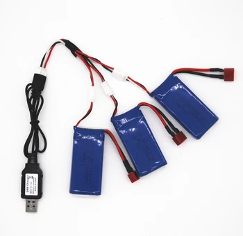 7.4 V 1500mAh acumulator Lipo Cu Incarcator USB Pentru FT009 Barca RC și pentru Wltoys 144001 12428 masina RC baterie 7.4 V, 1500 mah 903462