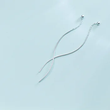 MloveAcc Minimalist Geometrice Val linie Legăna Cercei Picătură Real Argint 925 pentru Femei Ciucure Lung Accesorii Bijuterii