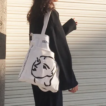 Vara feminin de mare capacitate geantă de umăr Doamnă sac de Mesager nouă distracție de desene animate de imprimare de moda casual panza Preppy Japonia saci