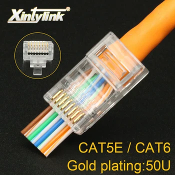 Xintylink 50U EZ conector rj45 cat6 rj 45 cablu ethernet priza cat5e utp 8P8C cat 6 rețea neprotejată modular cat5 de înaltă calitate