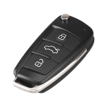 KEYYOU 10buc/lot 3 Butoane Filp Pliere Cheie de Mașină de la Distanță Caz Shell Pentru Audi A6 A2 A3 A4 A6L A8 TT Cheie Înlocuirea Capacului