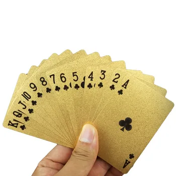 O Punte de Carduri de Aur 57x87mm Bun rezistent la apa Poker joc Euro Stil Prețul de Bord Folie din material Plastic de jocuri de Noroc