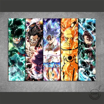 Neînrămate Anime Poster Deku Luffy Goku, Naruto Tanjirou Perete Tablou Ulei pe Panza Pictura Perete Printuri de Arta pentru Dormitor Decor de Perete