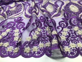 2020 mai Recente din Africa franceză Dantela Tesatura de Înaltă Calitate elvețiană voile dantela de culoare violet Tul Dantela Tesatura Pentru rochii de Mireasa de cusut