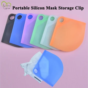 Portabil de Silicon de Tip Plat Masca Cutie de Depozitare Masca Temporar Clip Praf-dovada de Poluare-dovada de Securitate Masca Clip Saci de Artefact