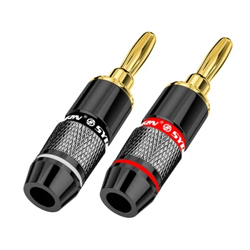 12PCS/6 perechi de Înaltă Calitate Vorbitor Banana Plug Conector cu Aur de 24K Placate cu Cupru Adaptor Difuzor Audio Video Banana Conectori