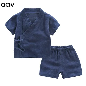 2 buc Copii Boy Tricou + pantaloni Scurți Seturi de Îmbrăcăminte de Vară Respirabil Lenjerie de Fete Topuri Seturi de Copii Solid Casual Tee