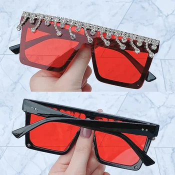 Moda ochelari de Soare Femei 2020 Cristal de Diamant Ciucure ochelari de Soare Brand de Lux Supradimensionat ochelari de soare Nuante Femei UV400 Oculos